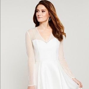 NWT Adrianna Papell White Midi Wedding Dress Gown